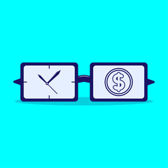 Time is money investment profit cartoon vector icon illustration.