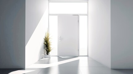 White wooden entrance door for a clean and luxurious effect to be the envy of everyone
