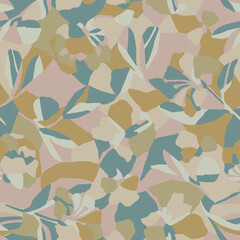 Vector flower layers illustration seamless repeat pattern