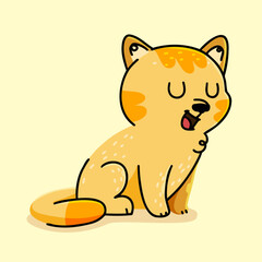 Cute Cat cartoon. vector cartoon illustration