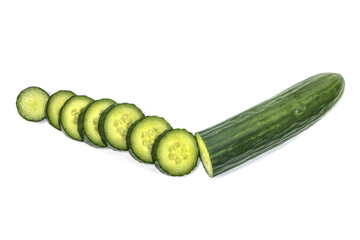 cucumber on an isolated white background