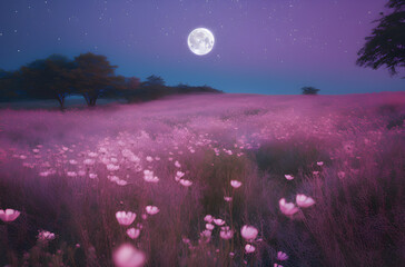 Obraz na płótnie Canvas flower moonlight