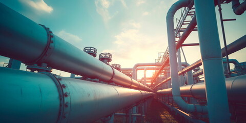 Large oil pipeline and gas pipeline in the process of oil refining and the movement of oil and gas Generative AI