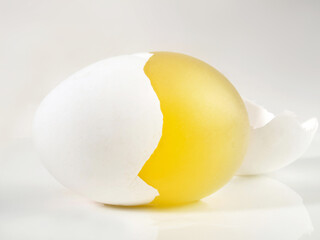 Real Inner Egg Membrane with Shell isolated on white Background
