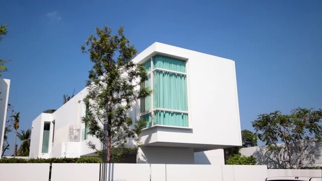 Square white modern house