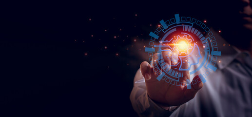 a new generation of technology, people use artificial intelligence to chat, and organizations use artificial intelligence to use intelligent robots. The development of future technology
with copyspace