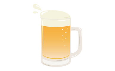 シンプルで使いやすいビールジョッキのベクターイラスト素材単品