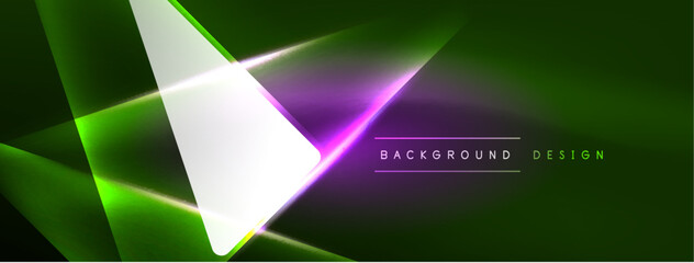 Vibrant Geometric Neon Shiny Line Background. A Bold and Stunning Display of Shapes, Lines, Colors, and Glow, Perfect for Futuristic Modern Designs, Hi-tech Presentations, Technology Web Pages
