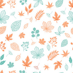 seamless pattern with autumn leaves