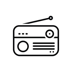 Black line icon for radio 