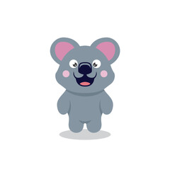 Flat koala cartoon cute vector kids