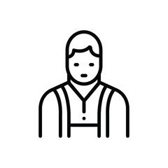 Black line icon for boy 