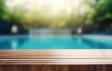 Blank Board on Blurred Background for Product Advertisement in Resort