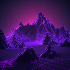 A three-dimensional digital representation, showcasing an abstract and immersive virtual reality environment, featuring a vibrant violet backdrop that sets the tone for a futuristic and cybernetic atm