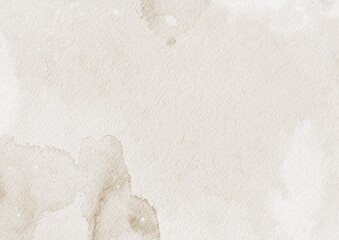 Abstract beige painted watercolor paper background texture, digital painted for template