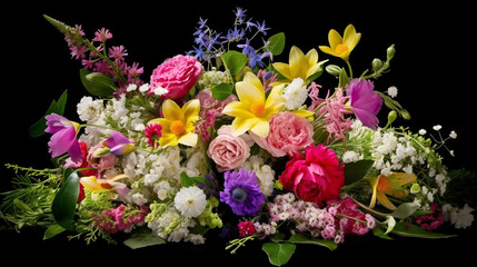 Flower bouquet with spring flowers