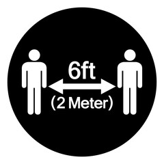 Keep Your Distance 6ft Observe Social Distance Guidance Symbol, Vector  Illustration, Isolated On White Background Label. EPS10