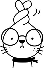 Cute kawaii little rabbit with twisted ears