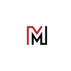 Letter M line logo design