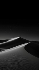 The Enchanting Beauty of Sand Dunes Beneath a Starry Sky. Gen AI