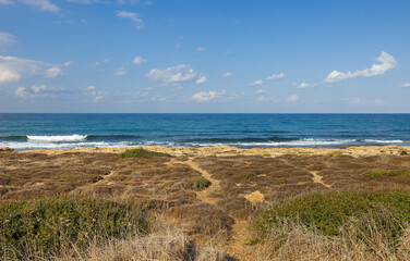 Coast of the mediterranean sea in the north of Israel