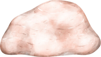 Cute watercolor light brown stone rock cartoon hand painting