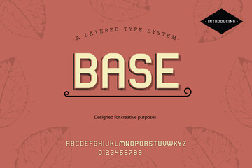 Base  typeface. For labels and different type designs