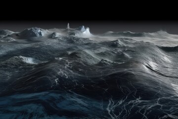 high-resolution, real-time view of the turbulent waters of a tsunami moving towards shore, created with generative ai