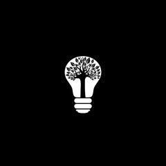 Idea Tree icon isolated on dark background