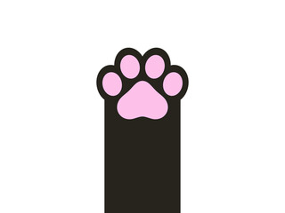フラット猫の手アイコン：黒