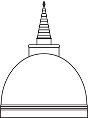 Temple silhouette vector illustration icon. Transparent background.