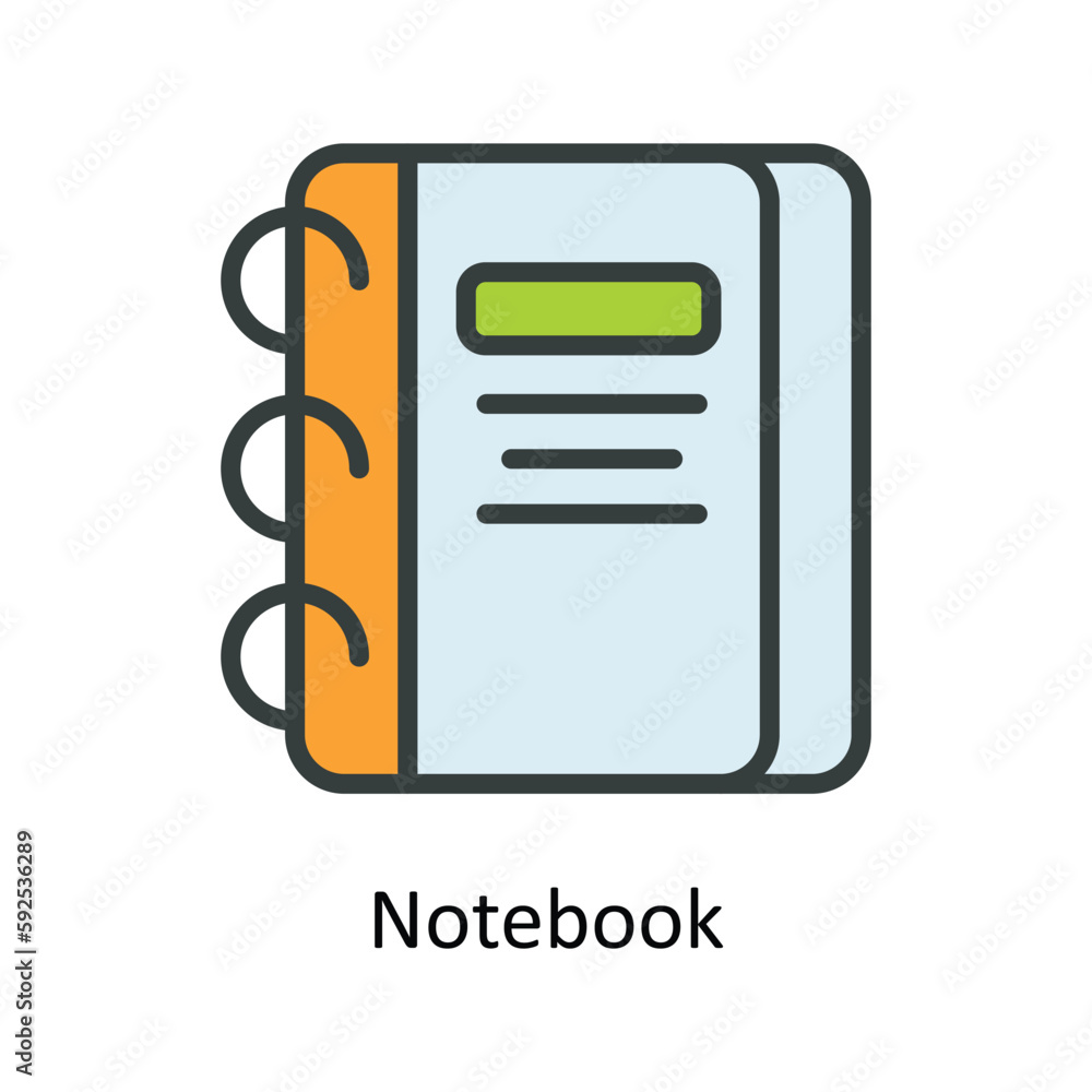 Poster notebook vector fill outline icons. simple stock illustration stock