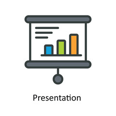 Presentation  Vector  Fill outline Icons. Simple stock illustration stock
