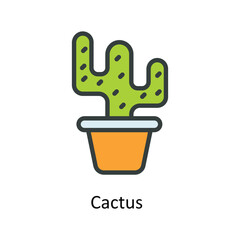 Cactus Vector  Fill outline Icons. Simple stock illustration stock