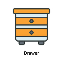 Drawer Vector  Fill outline Icons. Simple stock illustration stock