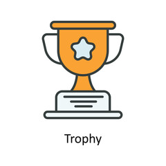 Trophy Vector  Fill outline Icons. Simple stock illustration stock