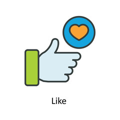 Like  Vector  Fill outline Icons. Simple stock illustration stock