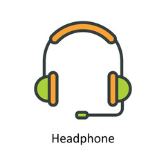 Headphone Vector  Fill outline Icons. Simple stock illustration stock
