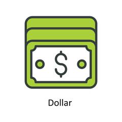 Dollar  Vector  Fill outline Icons. Simple stock illustration stock