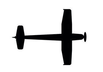 black airplane symbol on a white background vector graphics