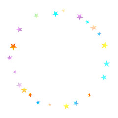 Rainbow Festive Confetti. Carnival Star Falling.