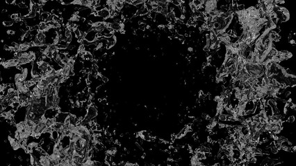 Splash Render illustration on black background