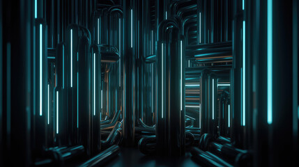 Fototapeta premium Futuristic background with some lights. Generative AI.