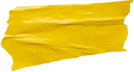 piece of yellow paper tear isolated on white background