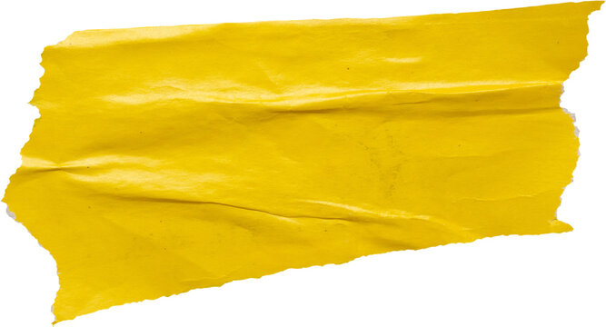piece of yellow paper tear isolated on white background