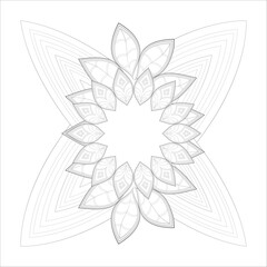 Mandala art for coloring book and art therapy. Doodle vector of flowers for coloring sheet for every age.