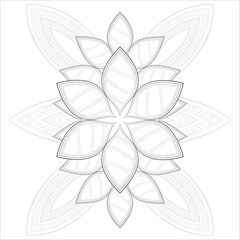 Mandala art for coloring book and art therapy. Doodle vector of flowers for coloring sheet for every age.