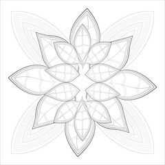 Mandala art for coloring book and art therapy. Doodle vector of flowers for coloring sheet for every age.