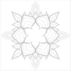 Mandala art for coloring book and art therapy. Doodle vector of flowers for coloring sheet for every age.