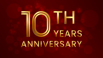 10 year anniversary celebration. Anniversary logo design with double line concept. Logo Vector Template Illustration